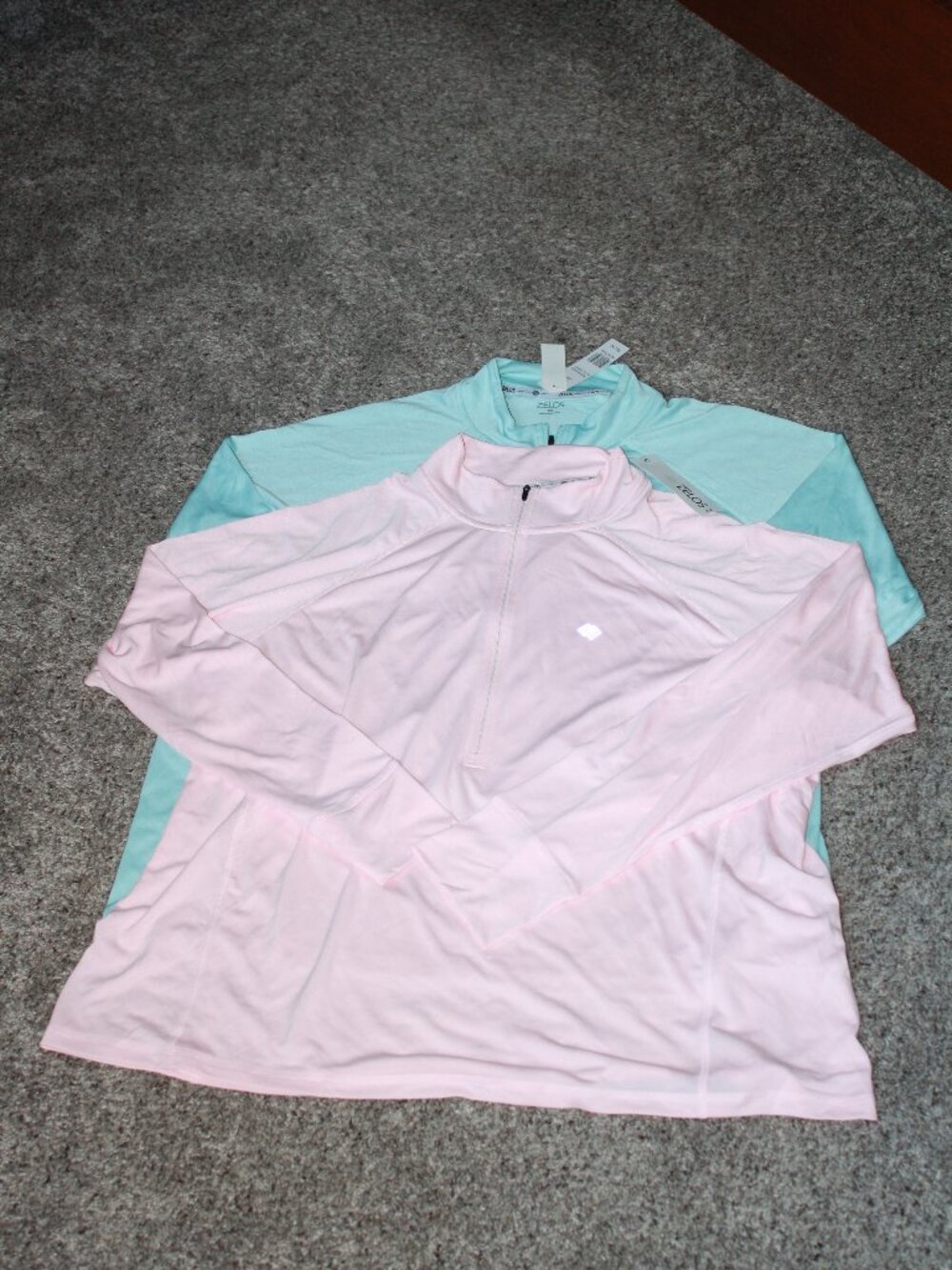 Zelos, Athletic shirts (set of 2) pink & lt blue, size 3X NWT
